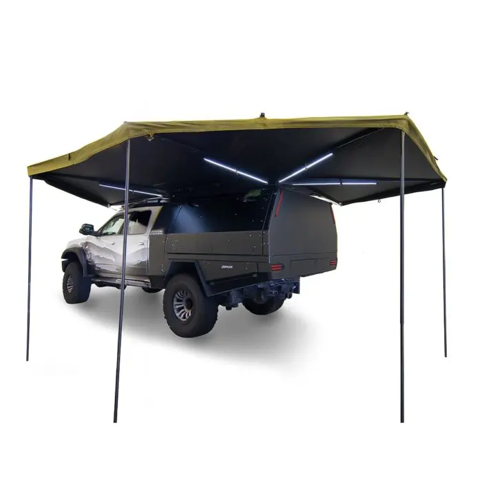 23Zero Peregrine PRO 6 Arm 270 Degree Awning Left Deployed On Ram Truck